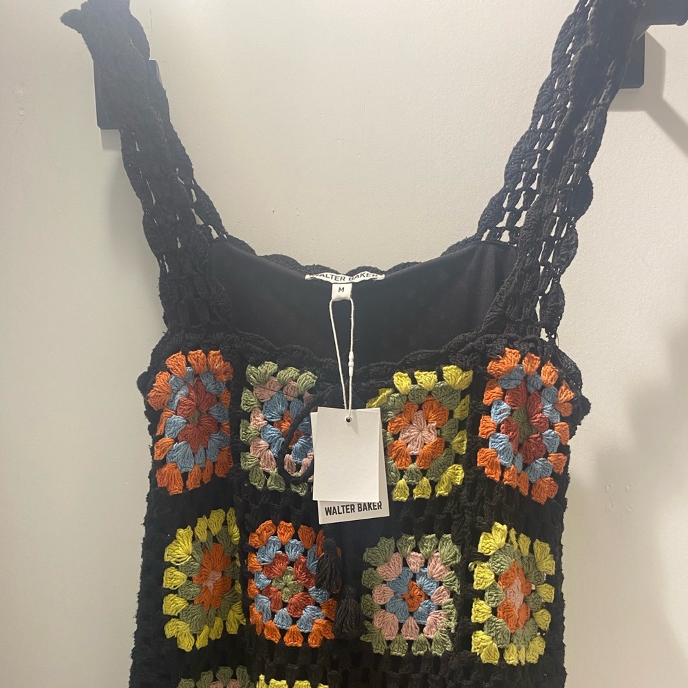 Walter Baker Black Crochet Dress - new with tags - size M 4-8